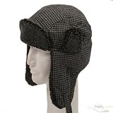 Tweed Sherpa Lining Trooper Hat-Black