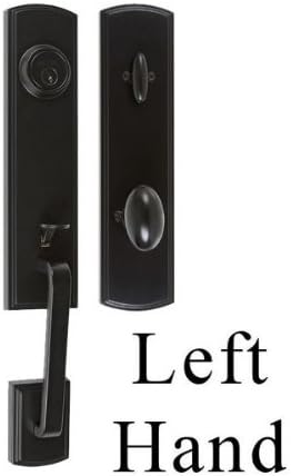 Delaney Designer Series Black Briona Handleset with Canova Left Hand Interior Knob