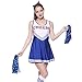 maboobie Women's Cheerleader Uniform Costume School Girls Musical Party Fancy Dress Outfit M Blue