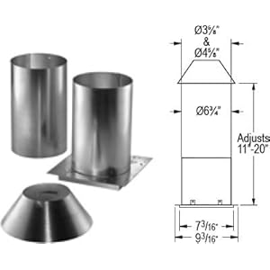 Chimney Plus 174004 Duravent 4 Attic Insulation Shield Pellet Vent