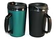 20 oz ThermoServ Foam Insulated Coffee Mug Black/Green Two Pack