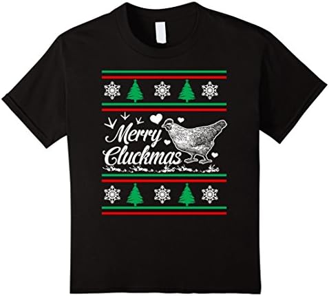 Kids Chicken Merry Christmas T-Shirt Merry Cluckmas Jumper 10 Black
