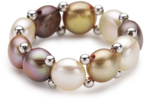 Valero Pearls pearls4girls Damen-Ring S&uuml;&szlig;wasser-Zuchtperlen gold / champagner / mokkabraun Preisvergleich