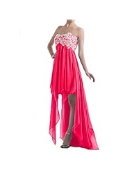 High-Low-Hem Chiffon/Polyester Beaded Lace-Up Sequined Applique  Homecoming Dress/Prom Dress/Party Dress  With Ruffles