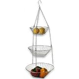 DecoBros 3-Tier Wire Hanging Basket, Chrome