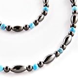 Sedona Magnetite Magnetic Anklet - Single Strand - Black with Turquoise Accent Bead