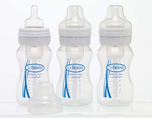 Dr. Brown's Natural Flow Wide Neck Polypropylene Bottle, 8 oz - 3-Pack