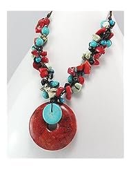Cotton Waxed Thread Coral Necklace