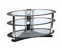 Centurion GT8 Oval Contemporary Design Black Plasma/LCD 26"-50" Glass Stand