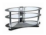 Centurion GT8 Oval Contemporary Design Black Plasma LCD 26 -50 Glass Stand