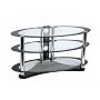 Centurion GT8 Oval Contemporary Design Black Plasma/LCD 26"-50" Glass Stand