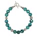 Southwestern Faceted Turquoise Beaded Bracelet with Bali Silver Accents, 7 3/4" Length, #7568