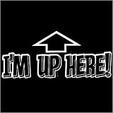Bella Ladies Juniors Girly Fleece Raglan Hoodie : Im Up Here - with Up Arrow - Funny for the Well... at Bella