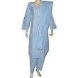 Salwar Kurti Embroidered Cotton Blue Womens Dress India Size L Bust 40 inches