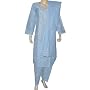 Salwar Kurti Embroidered Cotton Blue Womens Dress India Size L Bust 40 inches