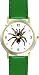 Spider - Tarantula Insect - Animal - WATCHBUDDY® DELUXE TWO-TONE THEME WATCH - Arabic Numbers - Green Leather Strap-Size-Children's Size-Small ( Boy's Size & Girl's Size )