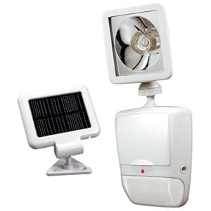 Heath Zenith SL-7210-WH 180-Degree Solar Powered Motion Security Light with LED Bulb, White