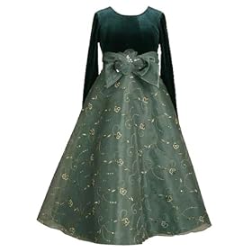 Bonnie Jean Girls 7-16 TEAL-BLUE VELVET SEQUIN EMBROIDERED SHEER OVERLAY Special Occasion Wedding Flower Girl Holiday Pageant Party Dress