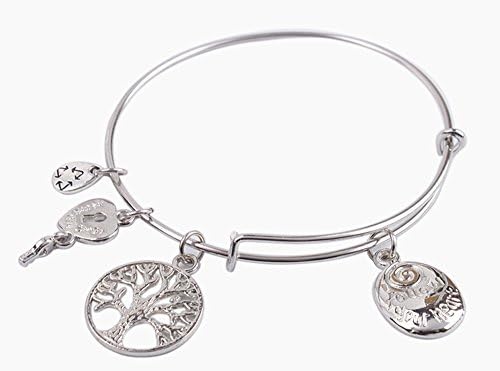 Fashion Silver Tone Follow Your Heart Bangle Bracelet