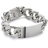 D&G Mens Lines Stainless Steel logo bracel