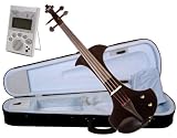 Music Basics Electric Violin with Free Tuner - 4/4 Size - Black (VLN-E30-Black 4/4)