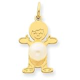 14K Boy 6x4 Oval Cultured Pearl-Jun