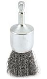Forney 72738 Wire End Brush, Fine Crimped with 1/4-Inch Hex Shank, 1-Inch-by-.008-Inch