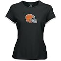 Reebok Cleveland Browns Ladies Black Shiny Helmet T-shirt