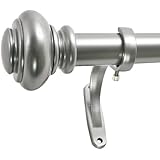 Decopolitan 1-Inch Urn Single Window Treatment Rod Set, 36 to 72-Inch, Antique Silver