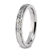 Polished Milgrained CZ Stainless Steel Ring (4mm) - Sizes 5 - 12