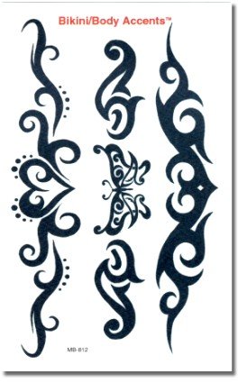 Tribal Butterfly Temporary Back Tattoo #64