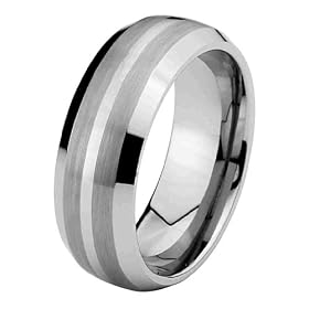 8mm Rounded Edge Tungsten Carbide COMFORT-FIT Wedding Band Ring for Men and Women (Size 5 to 15): The World Jewelry Center: Jewelry