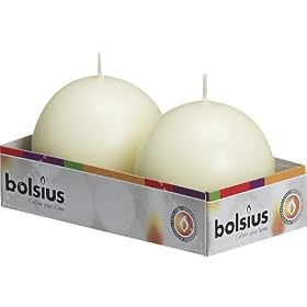 Bolsius Outdoor/Indoor Ball Candles 70mm (Tray of 2) - Ivory