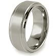 Ridged Edge Brushed & Polished Tungsten Carbide Ring (9.0mm) - Sizes 6 - 13