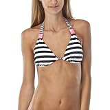 Xhilaration® Juniors Black/White Stripe Halter Swim Top