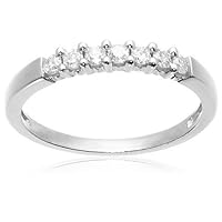 10k White Gold Round 7-Stone Ring (1/4 cttw, H-I Color, I2-I3 Clarity), Size 6