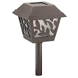 Malibu 4-Pack Solar Plastic Walk Light with White LED, Dark Brown LZ701W4