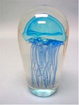 Glass Jellyfish Paperweight (Blue) - Nautical