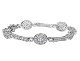 Antique Style Bracelet in Sterling Silver .925 with Cubic Zirconia (CZ)