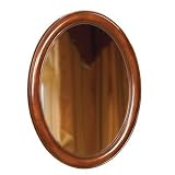 Belle Foret 80021 Oval 33 x 25 Bathroom Vanity Mirror, Dark Cherry