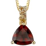 Distinctively Pretty 1.04 cts Trillion Cut Garnet Diamond Pendant 14Kt Yellow Gold