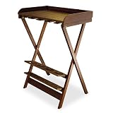 Antique 4-Bottle Foldable Walnut Wine Table