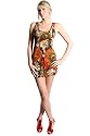N10 New Womens Orange Peacock Design Dress Size 8-14 Uk