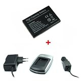 Kit Chargeur (secteur + voiture) + Batterie PDR-BT3 pour Toshiba PDR-5300, PDR-8300, PDR-T20, PDR-T30 // Toshiba Camileo H10, H20, HD, P10, P30, Pro, Pro HD, S10