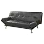 ORE International Leather Futon Sofa Bed Black