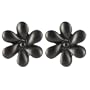 Matte Hematite Flower Earrings