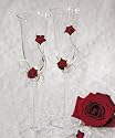 Flower of Love In Romantic Red Toasting Set - 2 flutes per package