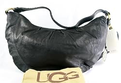 Uggs Black Leather Hobo Purse / Bag / Handbag