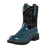 ARIAT FatBaby ProBaby Western Riding Cowboy Boots 8 True to size Teal Patent Black Womens by Ariat