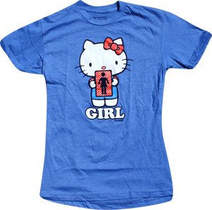 Girl T-Shirt: Hello Kitty [X-Large] Blue Premium
